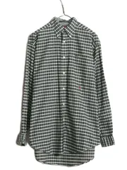 【お得なクーポン配布中!】 90s トミーヒルフィガー チェック ボタンダウン 長袖 シャツ メンズ S 90年代 オールド TOMMY HILFIGER 長袖シャツ コットン ポケット付き