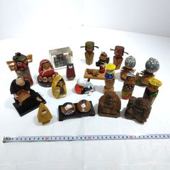 昭和レトロ 郷土人形 民芸品 ミニ置物 まとめ売りセット 18点 A325