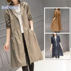 トレンチコート レディース 春 スプリングコート 長袖 フード付き ライトアウター ジャケット コート カジュアル 大きいサイズ 通勤 OL オフィス