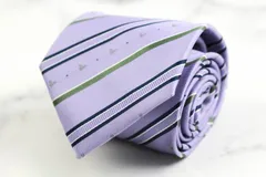 ディズニー ブランド ネクタイ ミッキー ストライプ柄 ドット PO メンズ ブルーパープル Disney 【中古】