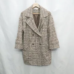 ◇ ⊇ natural couture ナチュラルクチュール チェック 長袖 チェスターコート サイズF ブラウン系 レディース E  【1503050045391】のサムネイル