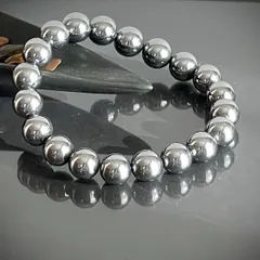 ◆ M-389 天然石ブレスレット　テラヘルツ　10mm  18cm  メンズ　レディース　高周波　高品質　健康　開運　お守り