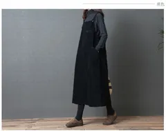 ワンピース ジャンパースカート レディース コーデュロイ サロペットワンピース コールテン 暖かい 体型カバー ロングワンピース ロング丈 マキシ丈 秋冬 可愛い カジュアル ファッション U5ye130