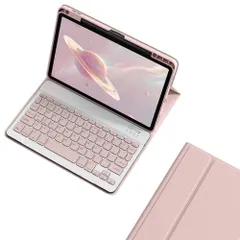 【人気商品】カバー キーボード マグネット 第６世代 分離式 mini アイパッドミニ6 iPad カラーキーボード 上側収納 取り外し可能 ペンシル充電対応 女性向け キーボードケース かわいい iPadMini6 (ピンク)