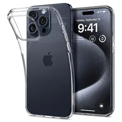 【17年社歴の技術力】Spigen iPhone 15 Pro ケース クリア 薄型 耐衝撃 軽量 米軍MIL規格取得 黄変抑制 レンズ保護 指紋防止 擦り傷防止 ワイヤレス充電対応 リキッド・クリスタル ACS06699 (クリスタル・クリア)