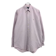 90年代 RALPH LAUREN ラルフローレン YARMOUTH ボタンダウン 長袖シャツ パープル(メンズ 15 1/2)中古 古着 U6216