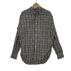 RALPH LAUREN JEANS ラルフローレンジーンズ チェックシャツ 長袖 シャツ ボタンダウン オーバーサイズ ビッグシルエット インド製 Sサイズ ベージュ ブラック ブルー