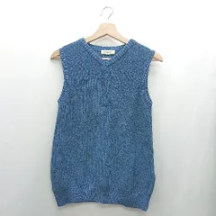 ◇ Θ Samansa Mos2 サマンサ モスモス ニット ベスト サイズM ブルー レディース E  【1502060036863】