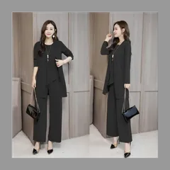 新品★スーツ セットアップ 3点 スリーピース レディース ブラック パンツスーツ 卒業式 入学式 ストレッチ フォーマル u65