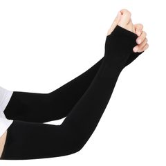 屋外作業用 オートバイク 通勤通学 スポーツ バレーボール ランニング 伸縮性 吸汗速乾 男女兼用 指掛けタイプ 両腕 紫外線対策 ロング メンズ レディース アームスリーブ 日焼け防止 腕カバー 冷感 uvカット アームカバー [KIYORA]