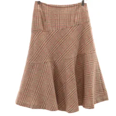 Eddie Bauer エディーバウアー チェック柄 ミモレ丈 スカート P4 レッド系 レディース 古着