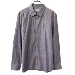 Calvin Klein 長袖 チェックシャツ L パープル ホワイト カルバンクライン 長袖シャツ トップス 春物 a710-6228