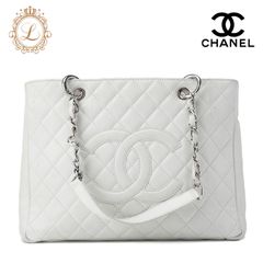 CHANEL シャネル ショルダーバッグマトラッセ キャビアスキン 白 ダブルチェーン GST シルバー金具 レディースバッグ ブランド【中古】【送料無料】