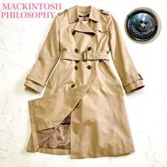 美品✨ MACKINTOSH PHILOSOPHY マッキントッシュフィロソフィー トレンチロングコート  チェック柄ウールライナー付  ベルト ハニーベージュ 38 M