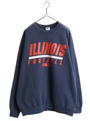 【お得なクーポン配布中!】 90s USA製 ナイキ カレッジ プリント スウェット メンズ L / オールド スウッシュ トレーナー 裏起毛 アメフト ヘビーウェイト ゆったり 紺