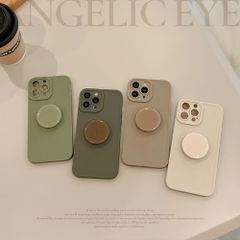 新品 レトロモダン iPhone16 15Pro Max 14 13 11用 モランディカラー スタンド付きケース シンプルデザイン 高耐久素材 上品な質感 kkk