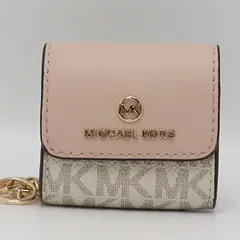 良品 マイケルコース エアーポッズ ケース ゴールド金具 総柄 ベージュ/ピンク 2000000 NSK MTM