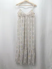 ◇ ⊂ gelato pique　ジェラートピケ 総柄 - ロング キャミソールワンピース サイズF ピンク系 レディース E  【1506130006862】