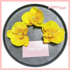 イエロー 胡蝶蘭髪飾り 成人式 結婚式 和装前撮り 浴衣 花火大会 和装 かんざし