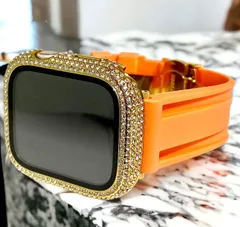 ★アップルウォッチバンド ラバーベルト Apple Watch 　キラキラ ケース カバー  メンズ レディース 38mm 40mm 41mm 42mm 45mm 01
