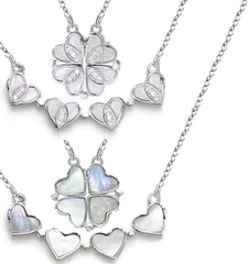 ネックレス レディース 人気 4way ペンダント ジュエリー ギフトBOX付 幸運を運ぶ 四つ葉 クローバー ハート ジルコン アコヤシェルパール