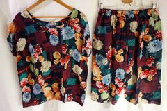 ベトナムパジャマ風セットアップ㉖〈ドーボーđồ bộ〉ルームウェア/夏のパジャマ/涼しい/新品/アジア/エスニック/ベトナム服