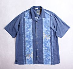 【Tommy Bahama】トミーバハマ アロハシャツ 高級シルク 大人のリゾートスタイル XLサイズ キャンプシャツ 開襟シャツ