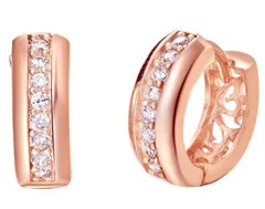 【新着商品】［MG161-02-001］ ［ピアス+ジュエリークロス+巾着収納袋の3点セット］ アクセサリー 型 リング (ローズゴールド（若干の赤みを帯びた金色）) デザイン 1連 ダイヤモンド CZ 小粒の / （typeZR9） ゴールド ローズ （両耳