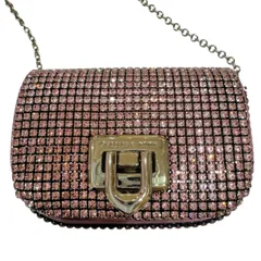 【未使用品】CHARLES&KEITH チャールズ＆キースー クリスタルエンベリシュッド ターンロック ミニバック ピンク 2024A/W 現行品 um D-1