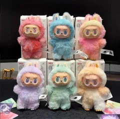 新品】LABUBU ラブブ ぬいぐるみ ふわふわリボン ブラウン