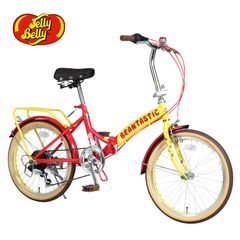 Jelly Belly Folding Bicycle, 20-inch, 6-speed, Yellow/Red, Easy Assembly Required. Delivery not available to Hokkaido, Okinawa, or remote islands.