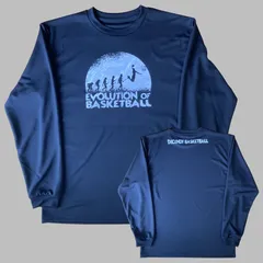 新品 バスケ ロンT ブラック ドライ 長袖 バスケットボール メンズ レディース キッズ ジュニア ミニバス ロングスリーブTシャツ サイズ 140 150 SS S M L LL 黒 evolution