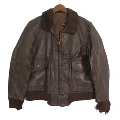 70年代 米軍実物 U.S.NAVY G-1 フライトジャケット ヴィンテージ ミリタリー ブラウン (メンズ 42) 中古 古着 A3041