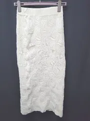 ◇ ⊇ SLY スライ ロング タイト BACK SLIT KNIT スカート サイズF ベージュ レディース E  【1507010007368】