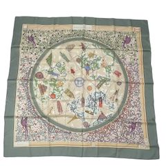極美品 HERMES エルメス カレ90 www.hermes.com 世界地図 スカーフ シルク グリーン