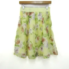 オリーブデオリーブ フレアスカート リボンベルト 花柄 トップス レディース ﾌﾘｰサイズ イエロー系 OLIVE des OLIVE 【中古】