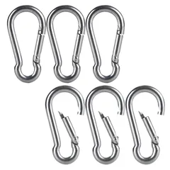 【特価商品】キーチェーンスプリングフック 多機能カラビナ フック アウト 304ステンレス鋼 ドア 強力 トレッキング カラビナ 落下防止 YoYo-ホーム キーホルダーx6個セット(4cm)