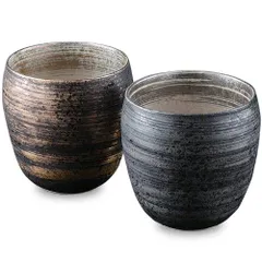 【新品・2営業日で発送】西日本陶器 陶悦窯 金銀刷毛 ペア焼酎カップ