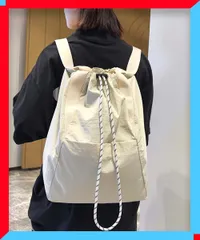 新品 ナイロンリュック レディース 肩掛け トート ドローコード 巾着 旅行 お出かけ 手提げバッグ 【送料無料】