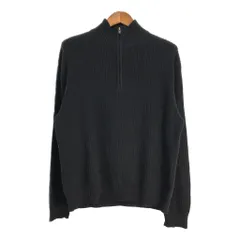 Calvin klein カルバンクライン ハーフジップ リブニット セーター ブラック (メンズ XL) 中古 古着 T2550