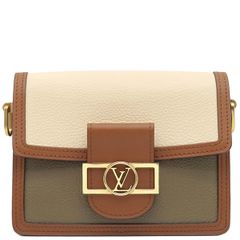 ルイヴィトン LOUIS VUITTON ショルダーバッグ ドーフィーヌミニ  トリヨンレザー ベージュXカーキXブラウン ゴールド金具 M55504 GI3129【中古】