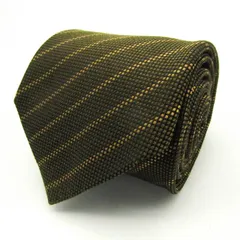 アレクサンダージュリアン ブランドネクタイ ストライプ柄 シルク 日本製 PO  メンズ イエロー Alexander Julian 【中古】