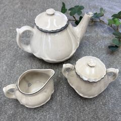 アンティーク風　ティーパーティーセット［ティーポット・ミルクジャグ・シュガーポット］ ※沖縄は送料加算