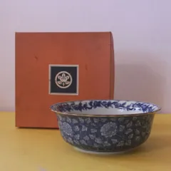 未使用品　たち吉/橘吉　唐草青磁輪花大鉢　盛鉢1個　染付　和食器