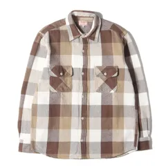 BIG MIKE ビッグマイク シャツ サイズ:M / ヘビー チェック フランネルシャツ (HEAVY FLANNEL SHIRTS) / ベージュ ブラウン / トップス カジュアルシャツ 長袖【メンズ】【中古】