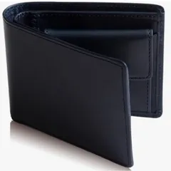 新品 財布 ネイビー メンズ 二つ折り 本革 栃木 レザー 薄い 就職 入学祝い