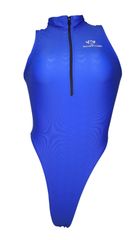 SWIMHXBY 競泳水着 レディース 青 フロントジップ Tバックスタイル  ウォーターポロ S-7XL