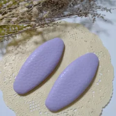 フェイクレザーパッチンピン　ラベンダー　2本セット　ハンドメイド