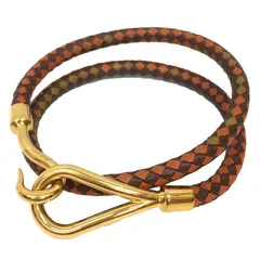 HERMES エルメス ジャンボ チョーカー 2連ブレスレット 編み込み