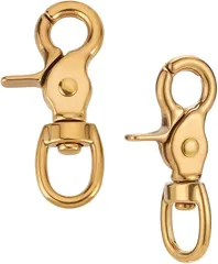 PH PandaHall 2個入り ナスカン キーホルダー 回転フック カナビラ ブラス 車 自転車 家の鍵 アクセサリーパーツ DIY用 ハンドメイド金具 7.1cm ゴールド( ゴールド)